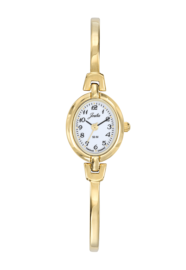 Montre Joalia Acier doré cadran ovale blanc