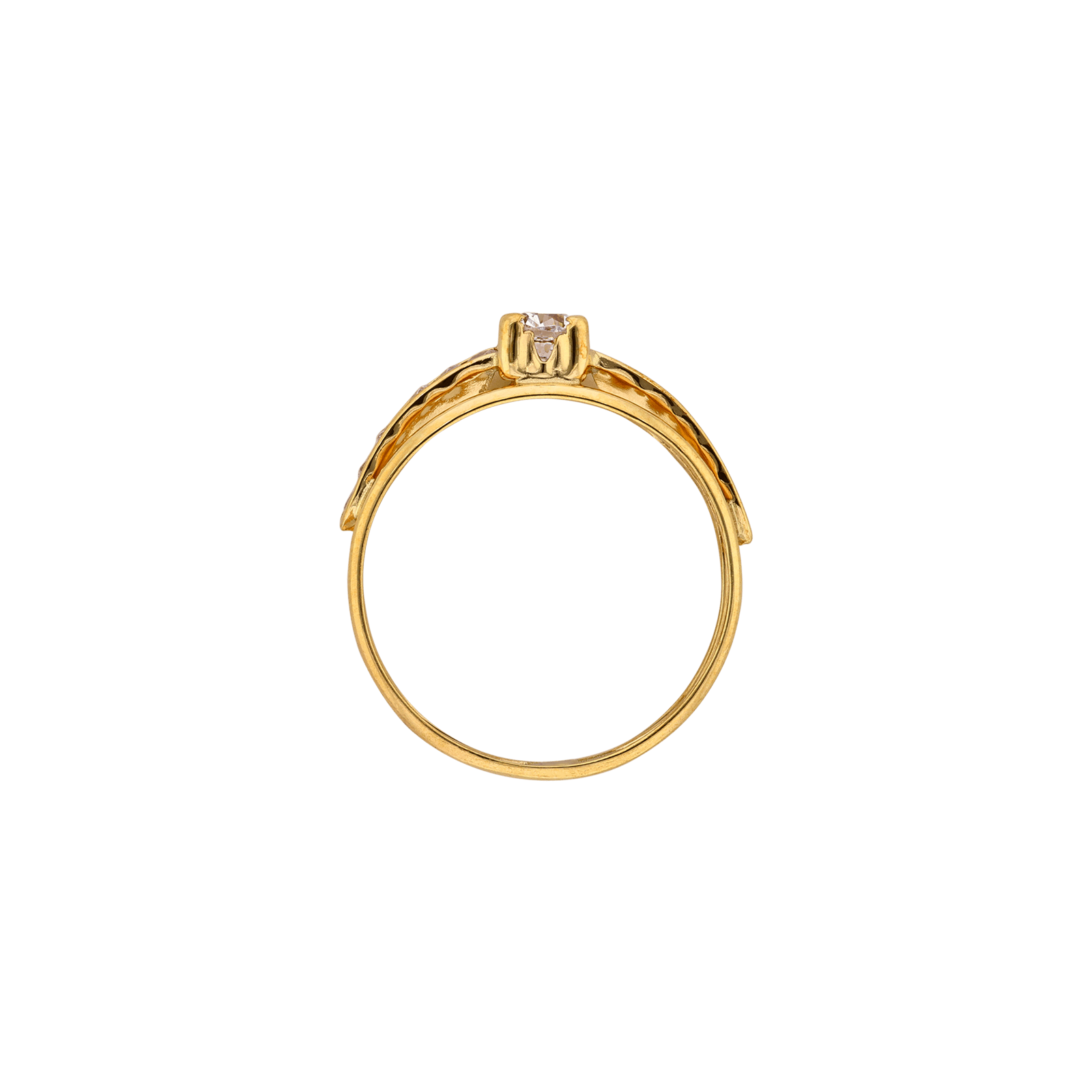 bague 3 rangs oxyde de zirconium central et de zirconium serties clos