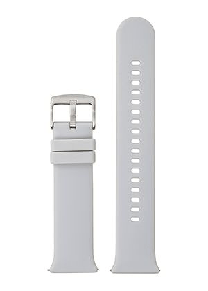 bracelet silicone gris boucle chromee - 24mm