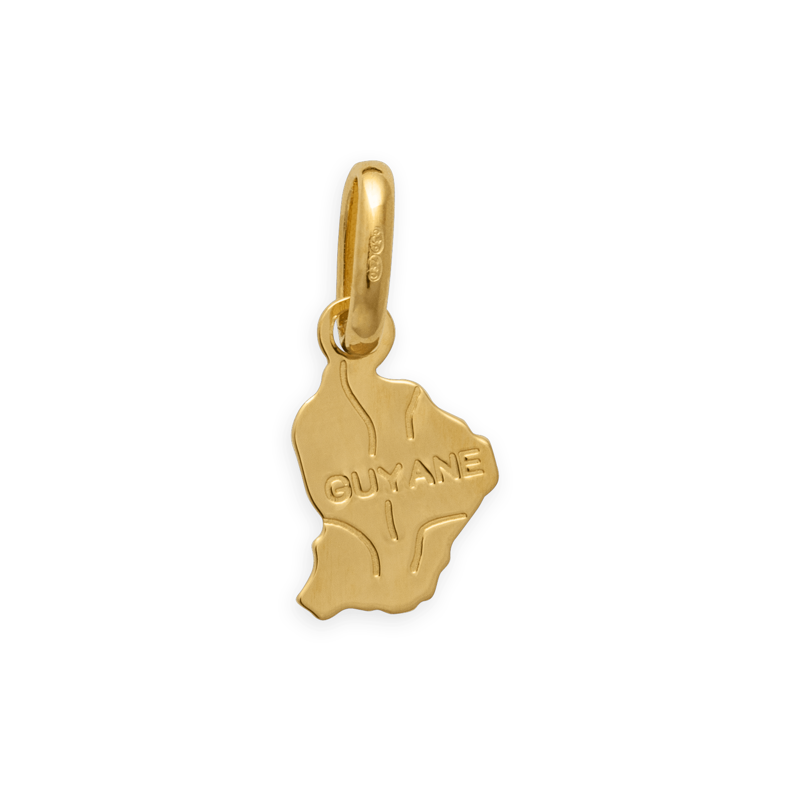 Pendentif Or750 Carte Guyane avec bélière