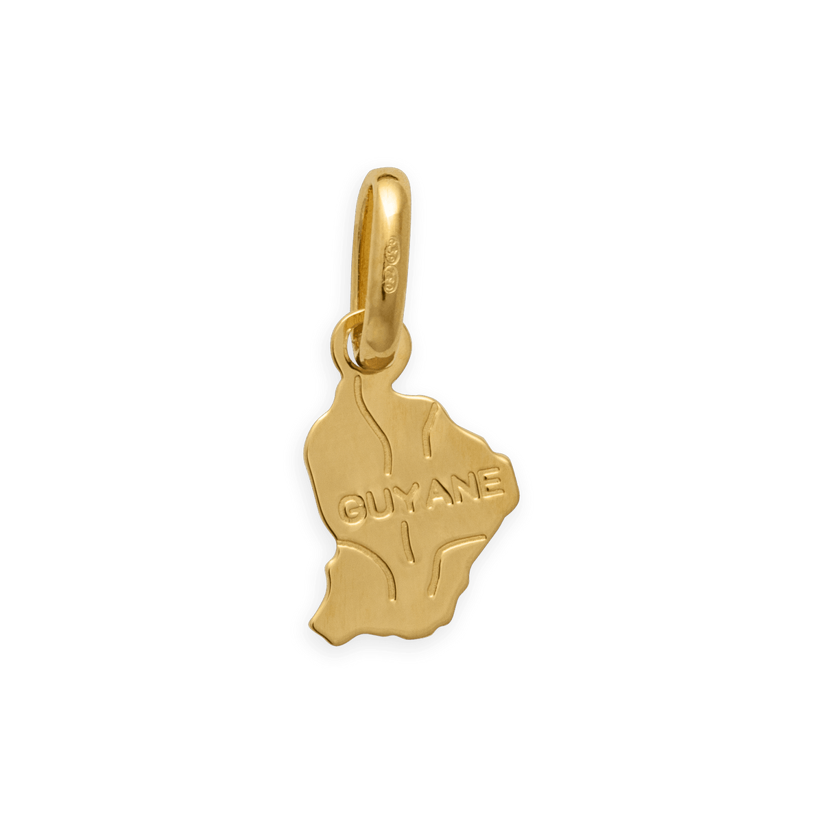 Pendentif Or 750 Carte Guyane 6*13mm Avec Bélière