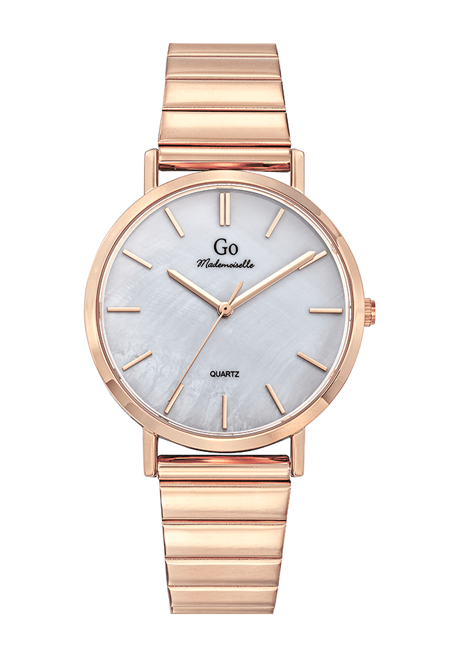 Montre Femme Boîtier doré rose bracelet métal doré rose - 695534