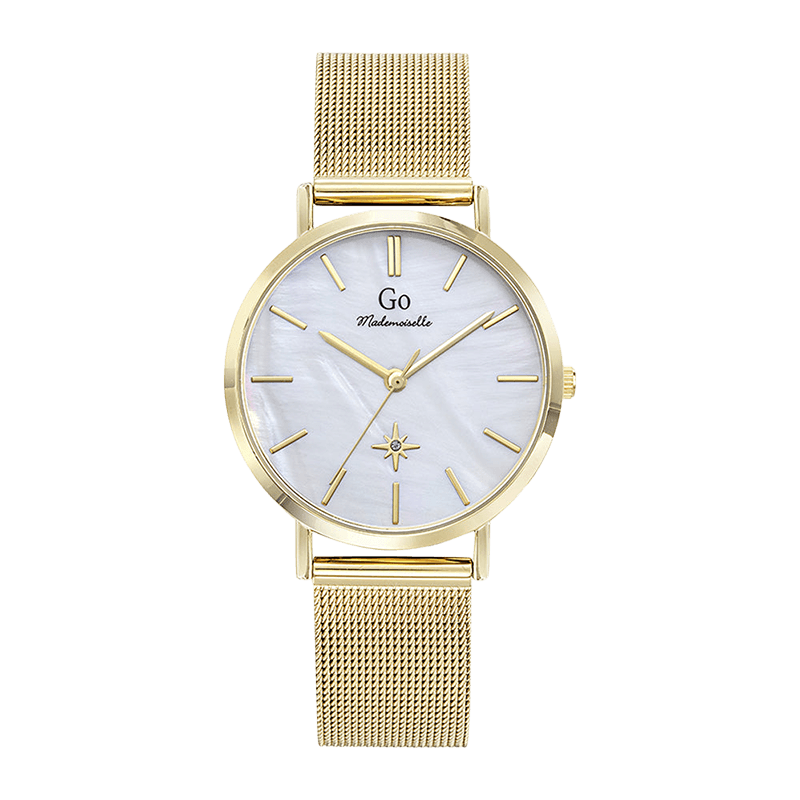 Montre Femme Boîtier doré bracelet métal argenté - 695653