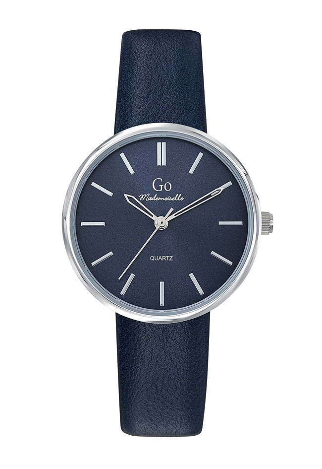 Montre Femme Boîtier Argenté Bracelet Synthétique Bleu – 699316