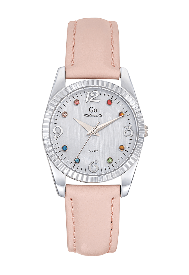 Montre Femme Boîtier argenté bracelet cuir rose - 699588