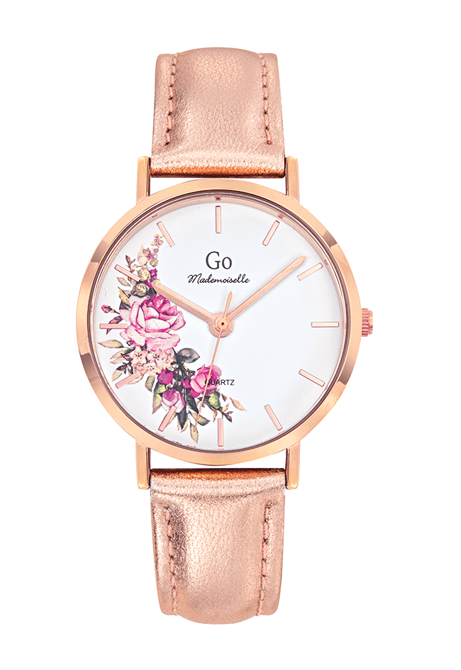 Montre Femme Boîtier Doré rose Bracelet Cuir Doré rose – 699594