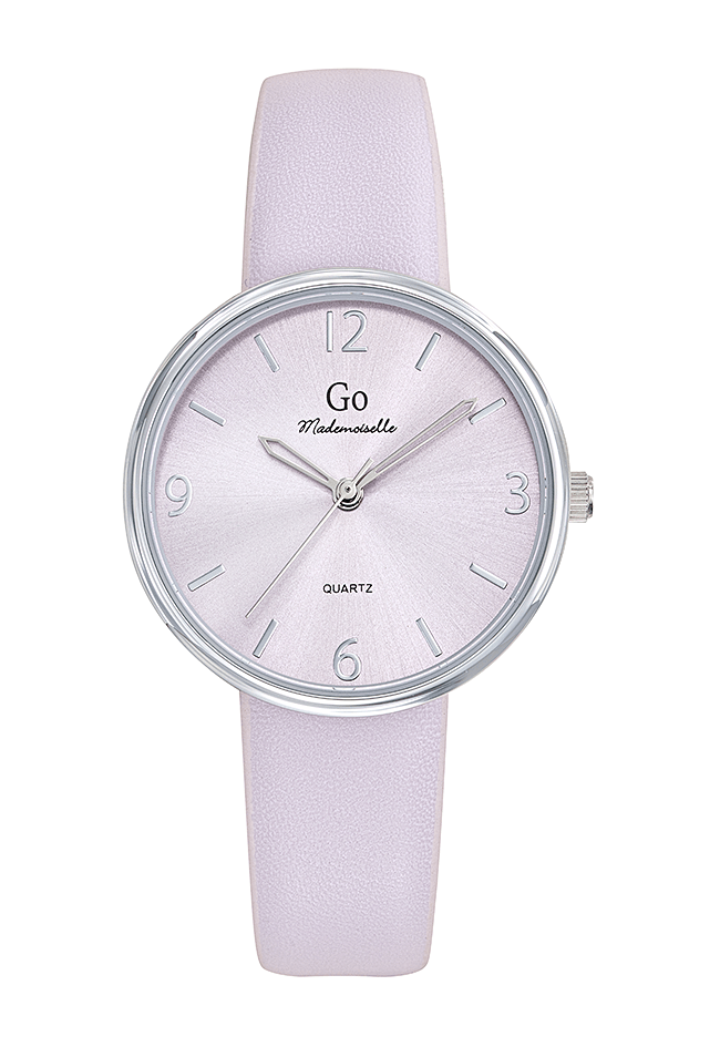 Montre Femme Boîtier argenté bracelet cuir lilas - 699610
