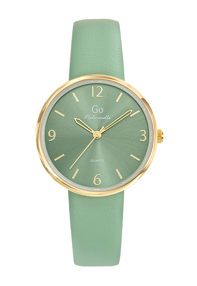Montre Femme Boîtier Doré Bracelet Synthétique Vert – 699611