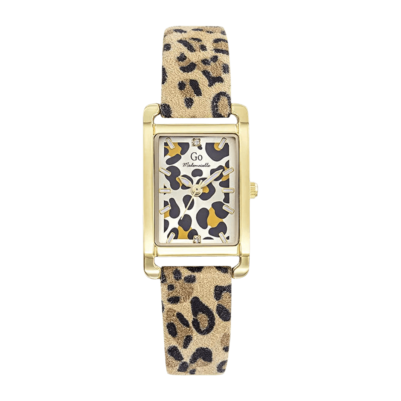 Montre Femme Boîtier Doré Bracelet Cuir Marron – 699634