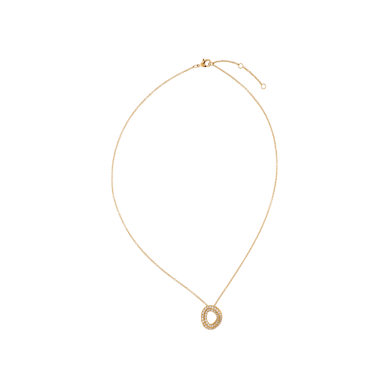 Collier plaqué or pendentif rond double rang Oxydes