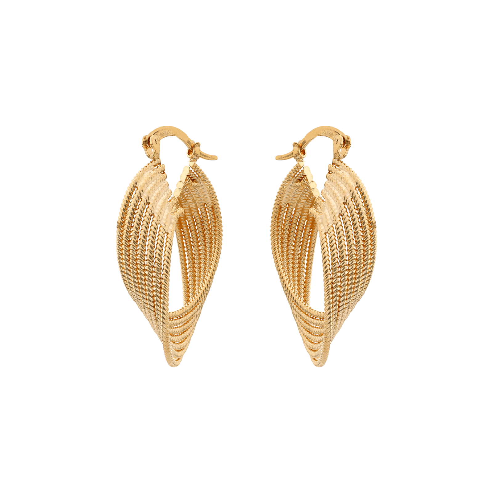 Créole plaqué or 7 Fils torsades 27mm