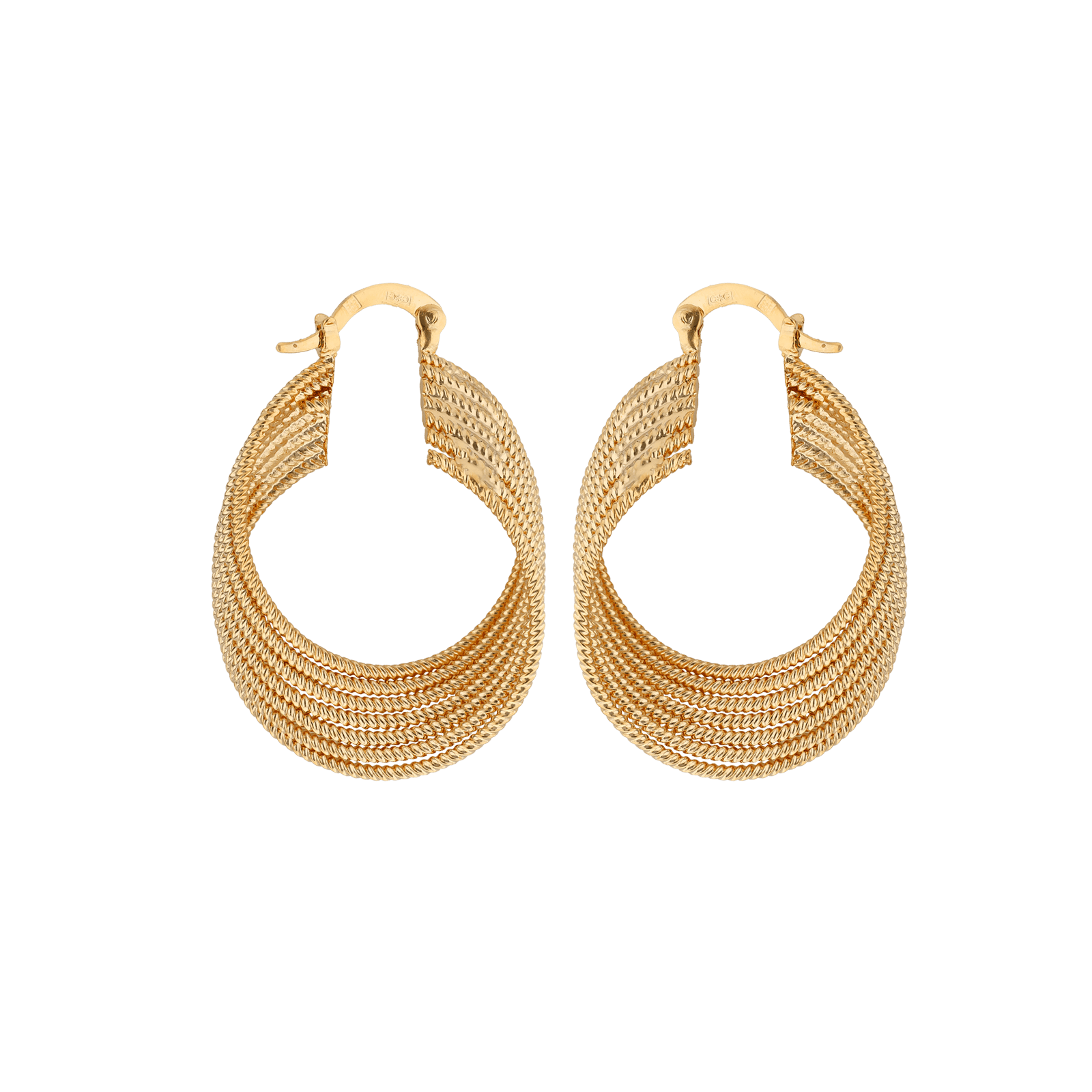 Créole plaqué or 7 Fils torsades 27mm