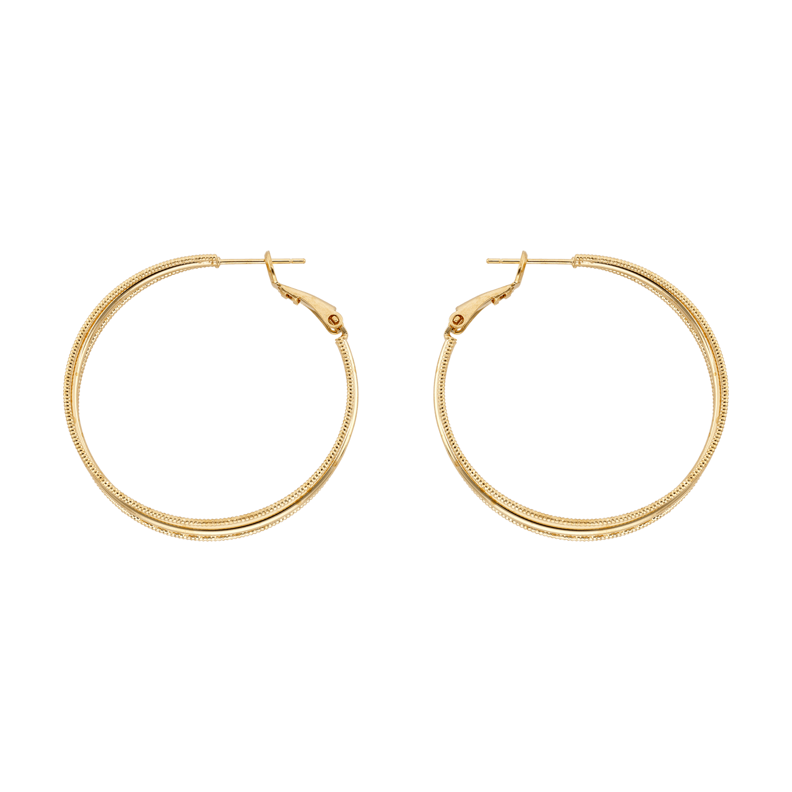 Créoles plaqué or trois fils 40mm