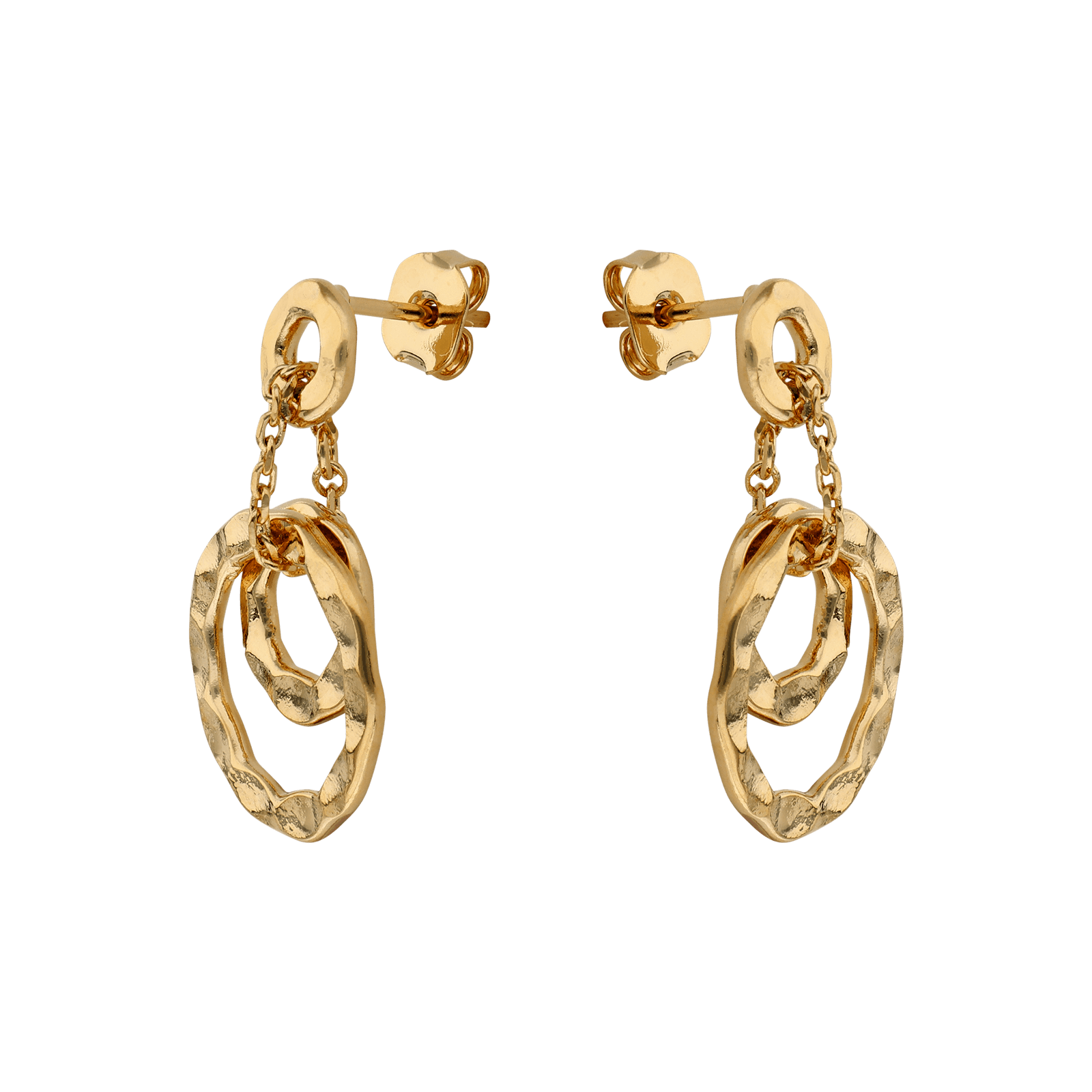 Créoles plaqué or Pendentif 2 cercles