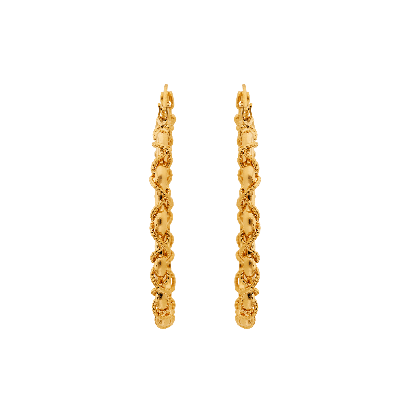 Créoles plaqué or entrelacés 40mm