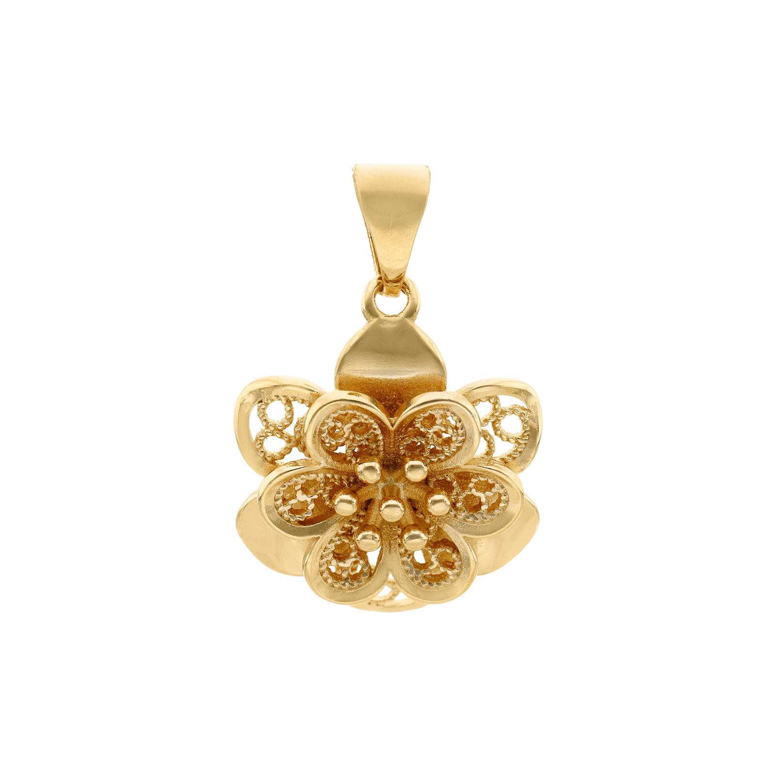 Pendentif plaqué or fleur