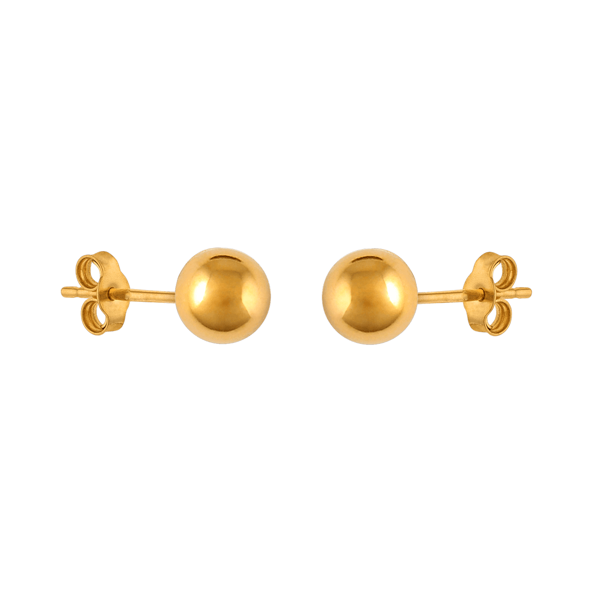 Boucles D'oreilles Plaqué Or Boule 8mm
