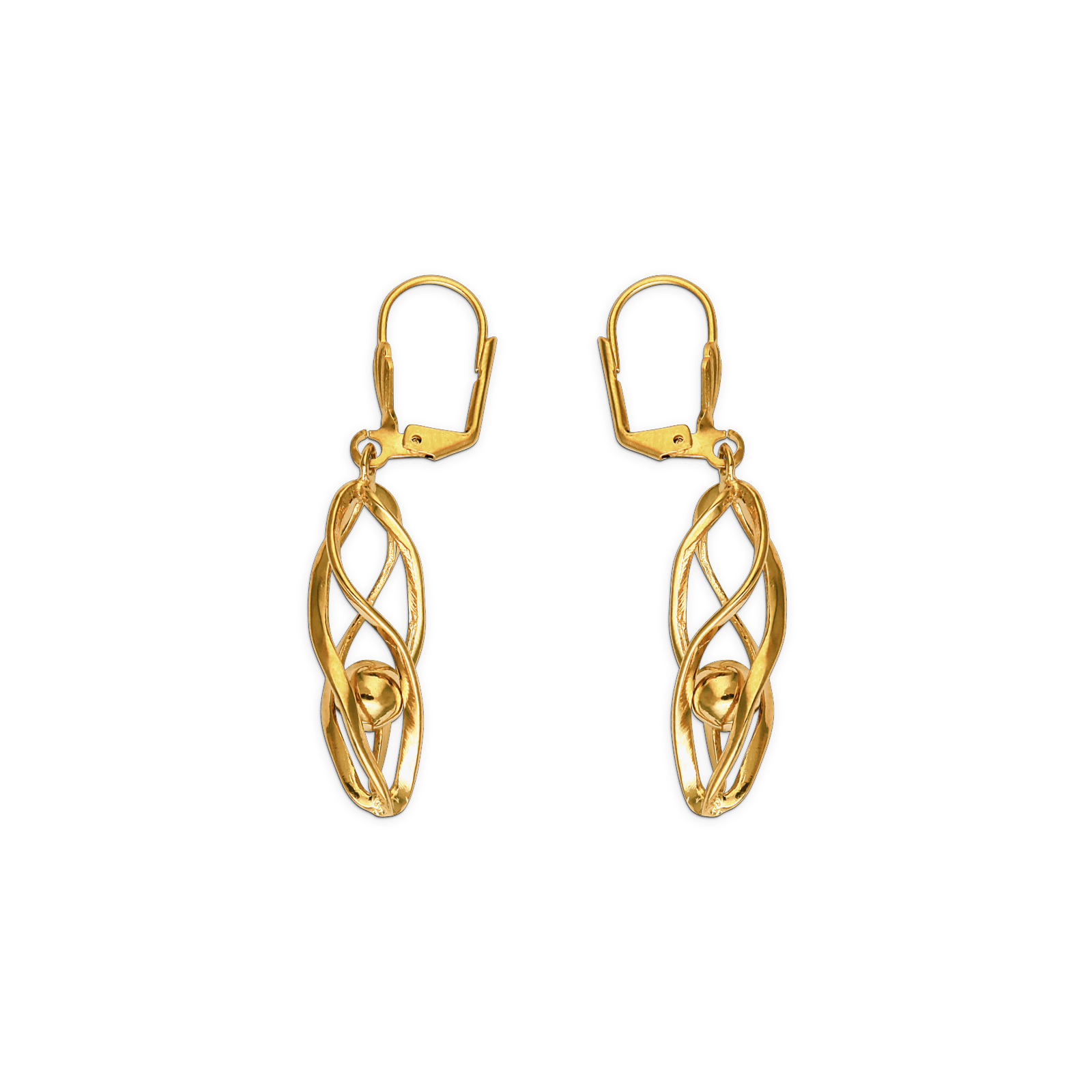 Boucles D'oreilles Plaqué Or Pendant 50mm Au Total