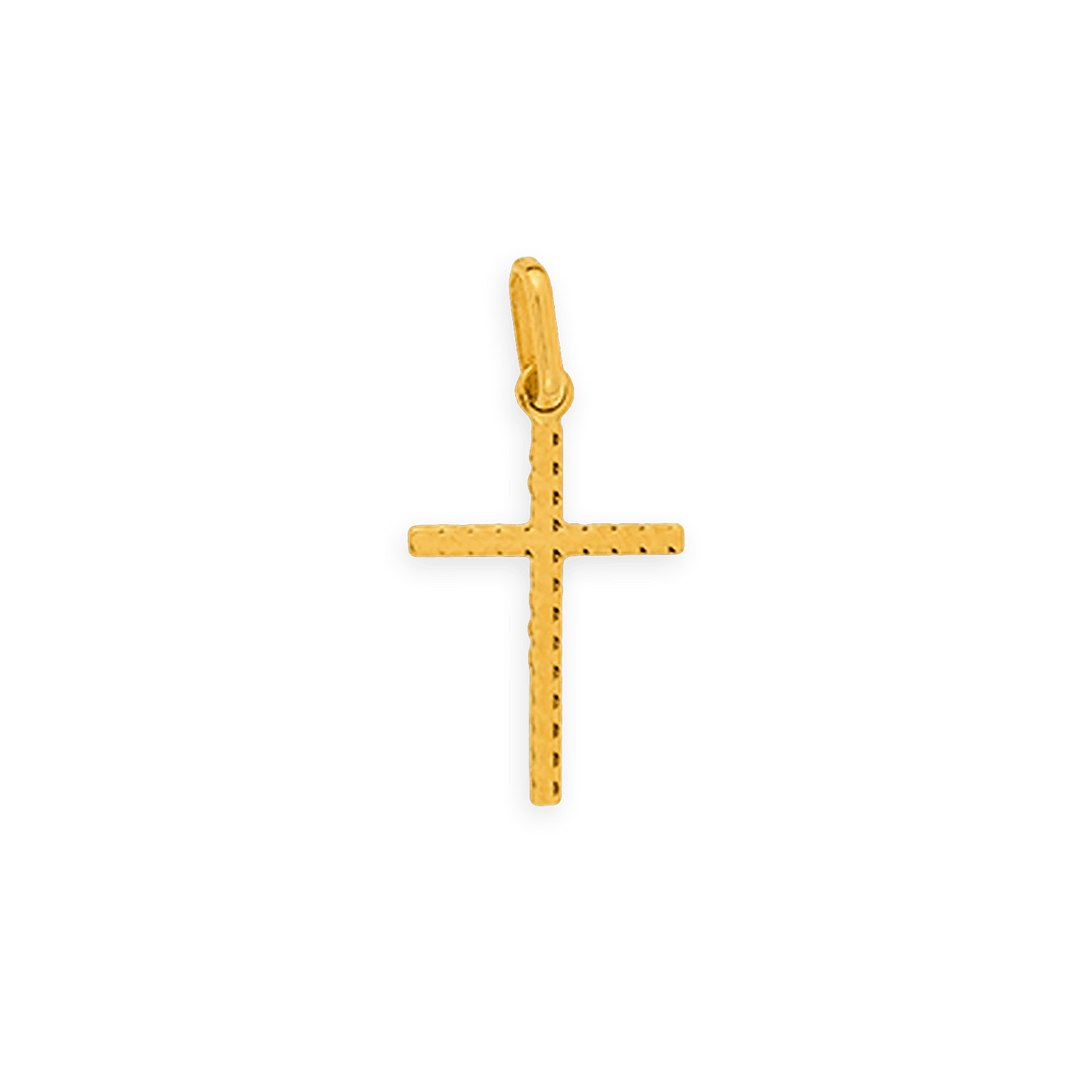 Croix Or 750 Martelée 9.70 *19mm Avec Bélière