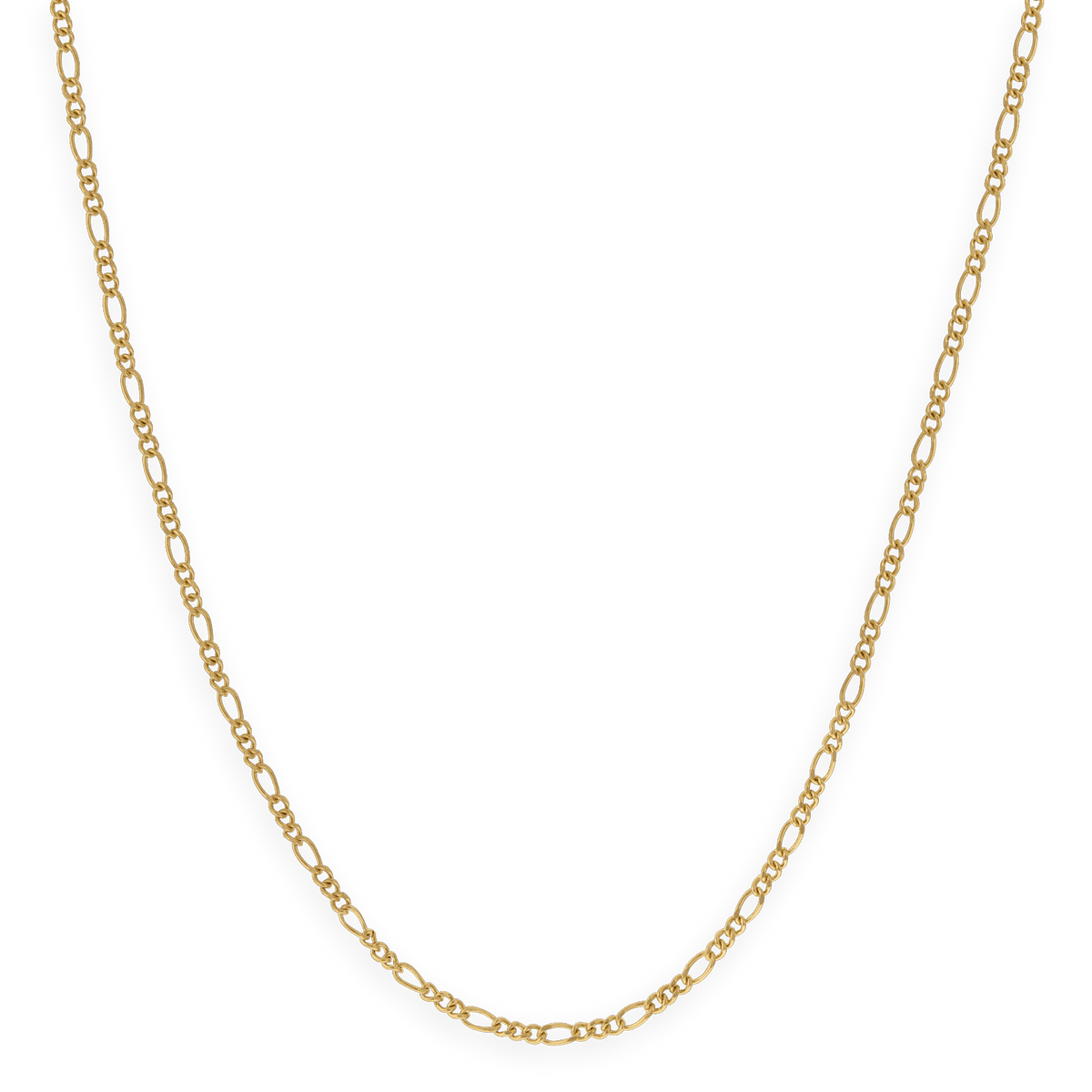 Collier Chaîne Plaqué Or Maille Cheval Alterné 1.3 2.2mm 45cm