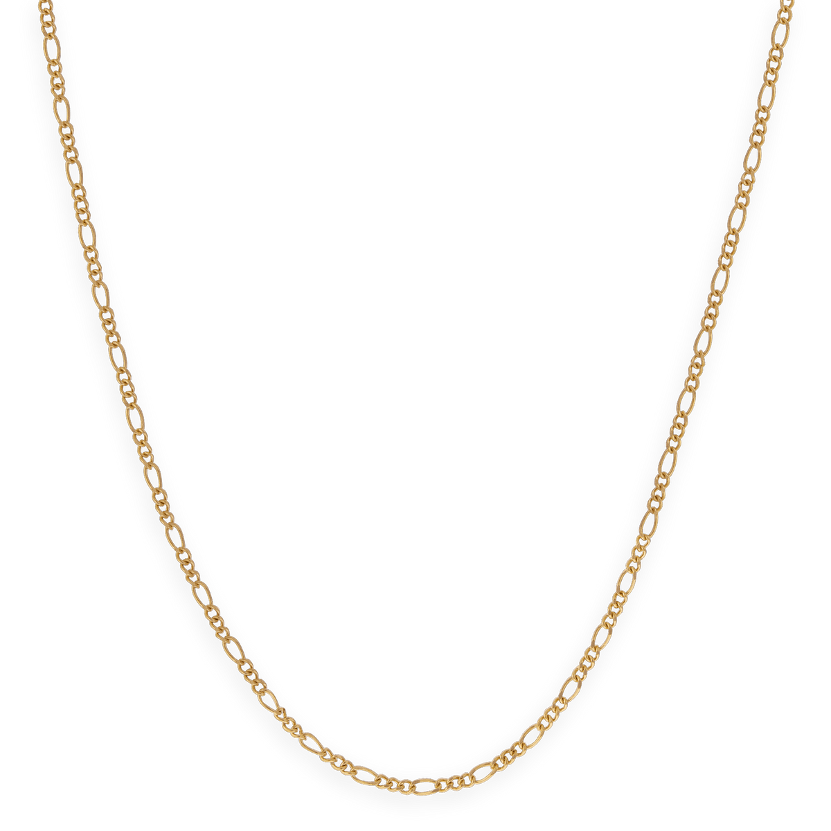 Collier Chaîne Plaqué Or Maille Cheval Alterné 1.3 2.2mm 50cm
