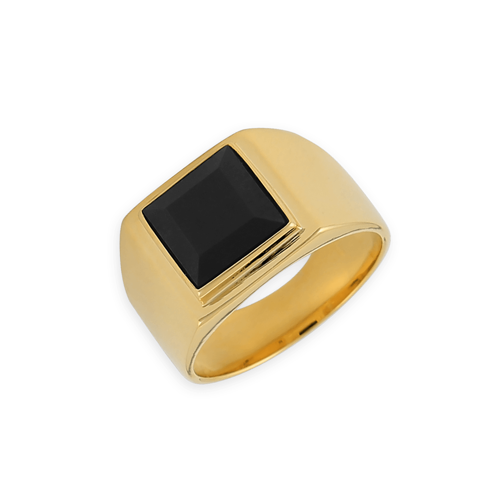 Chevalière Plaqué Or Onyx 10mm