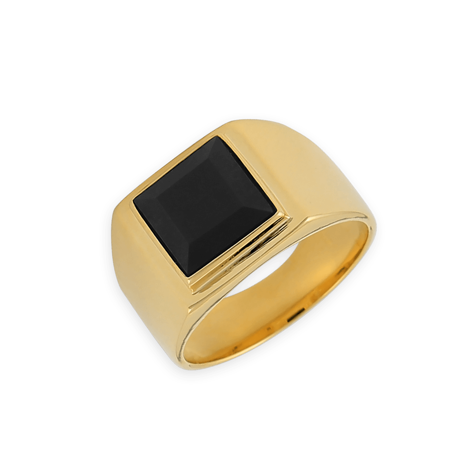 Chevalière Plaqué Or Onyx 10mm