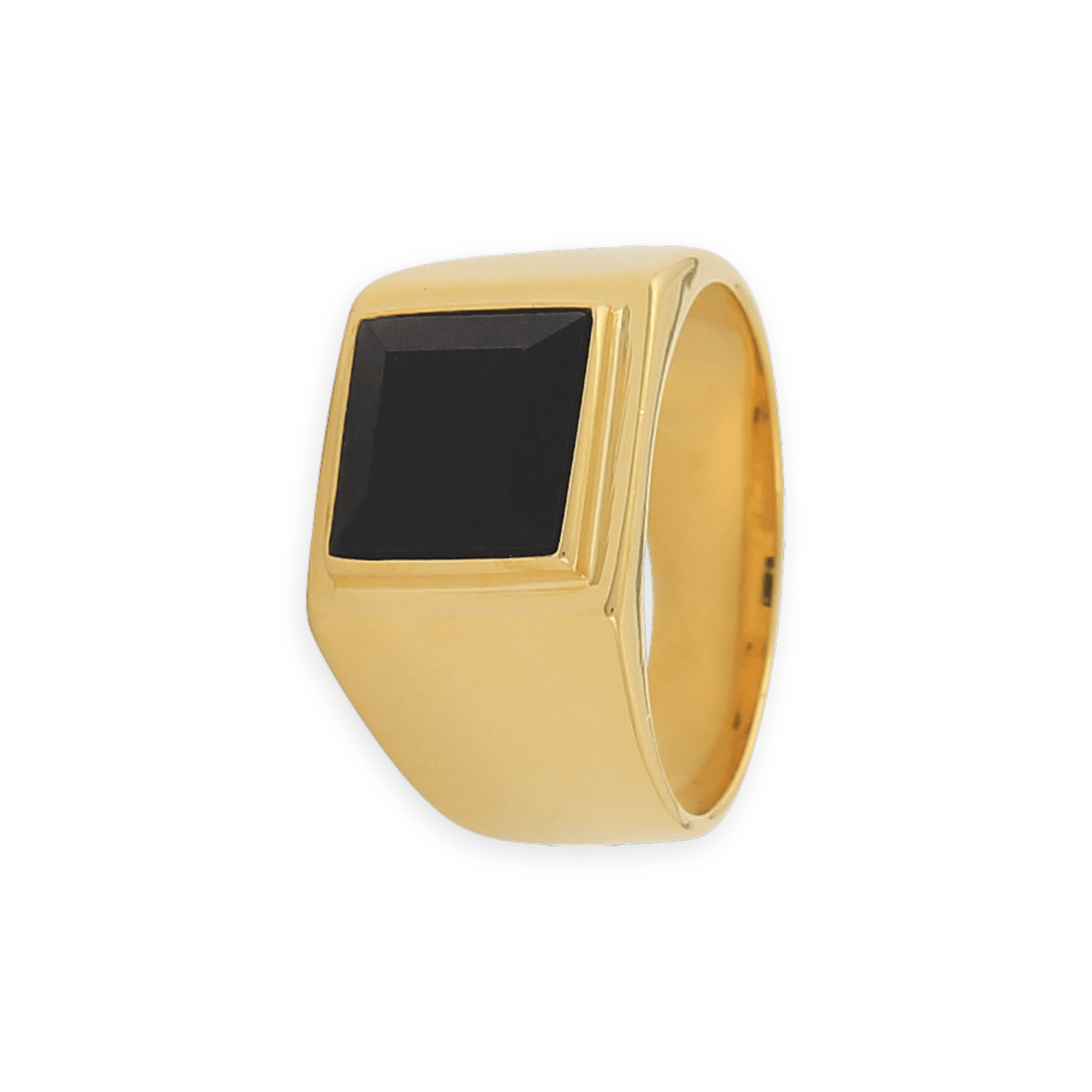 Chevalière Plaqué Or Onyx 10mm