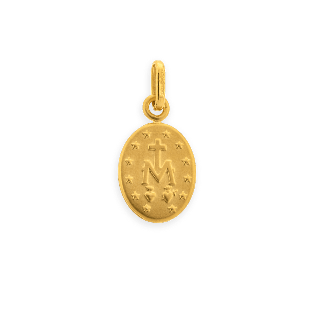 Médaille Or 750 Ovale Vierge Miraculeuse 8*16mm Avec Bélière Or Creux