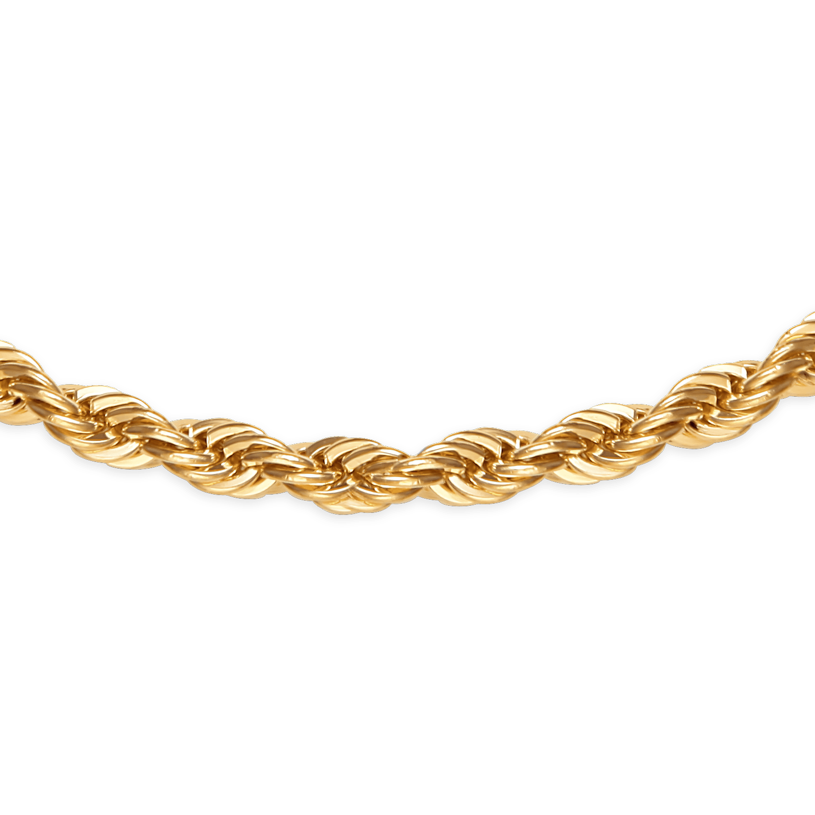 Collier plaqué or maille corde