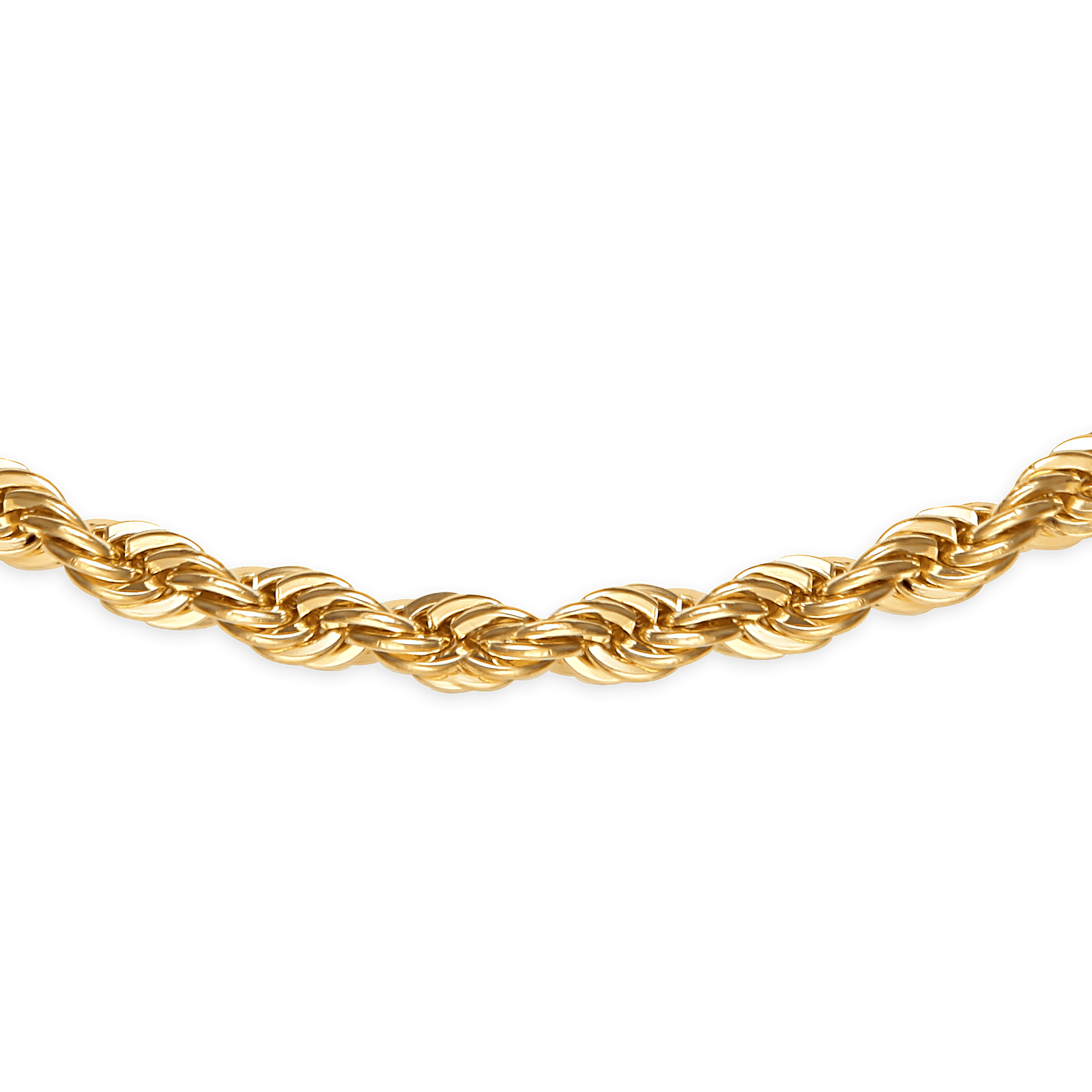 Collier plaqué or maille corde