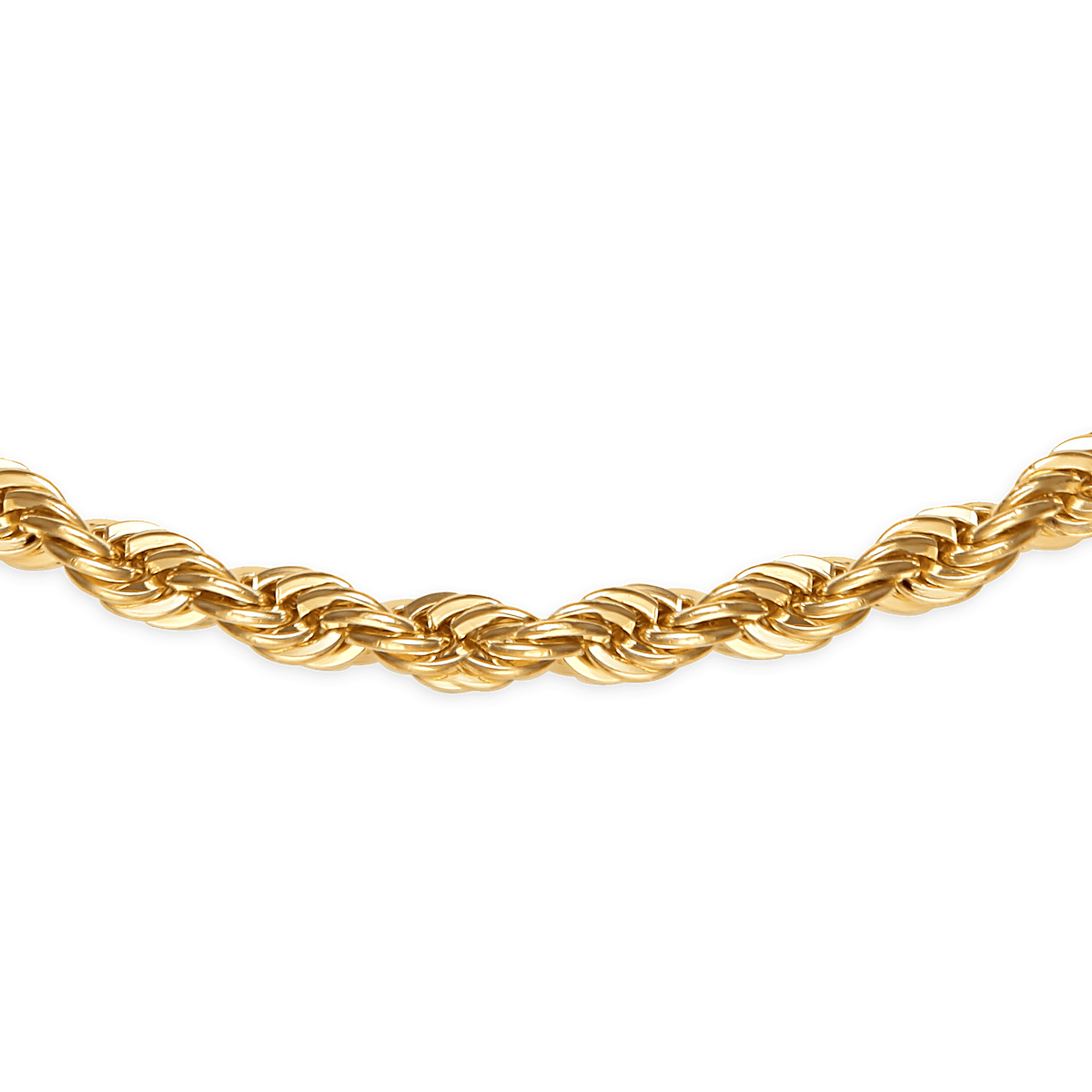 Collier Plaqué Or Maille Corde 4mm 50cm