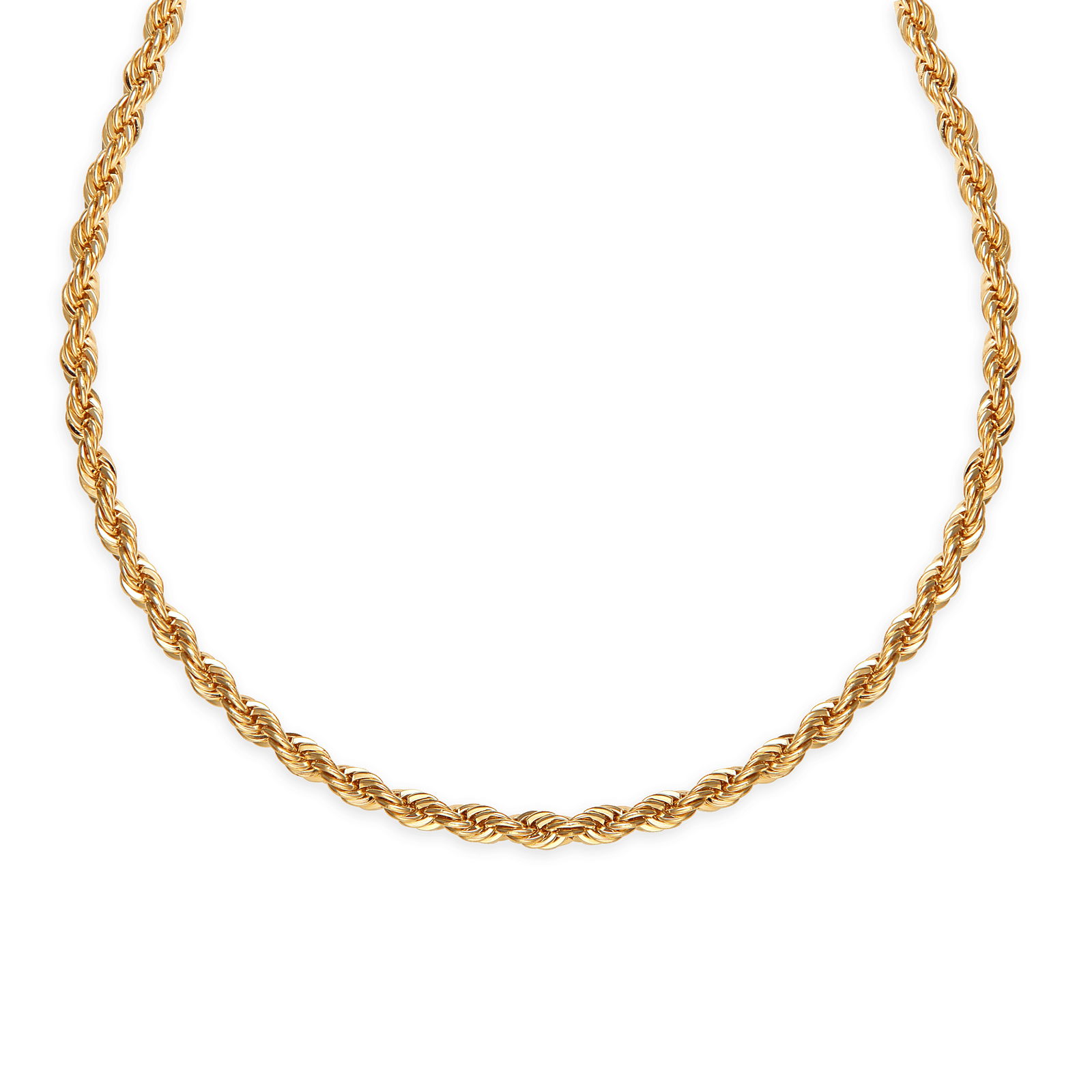 Collier plaqué or maille corde