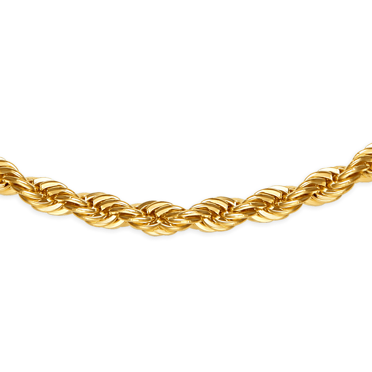 Collier Plaqué Or Maille Corde 4mm 60cm