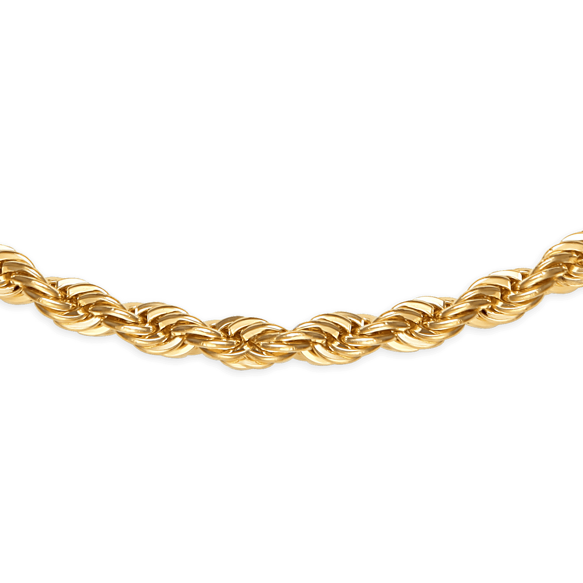 Collier Plaqué Or Maille Corde 4mm 70cm