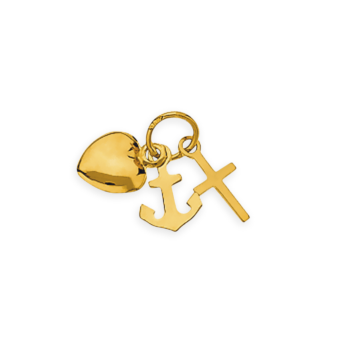 Pendentif Or 750 3 Vertus Moyen Modèle Avec Bélière