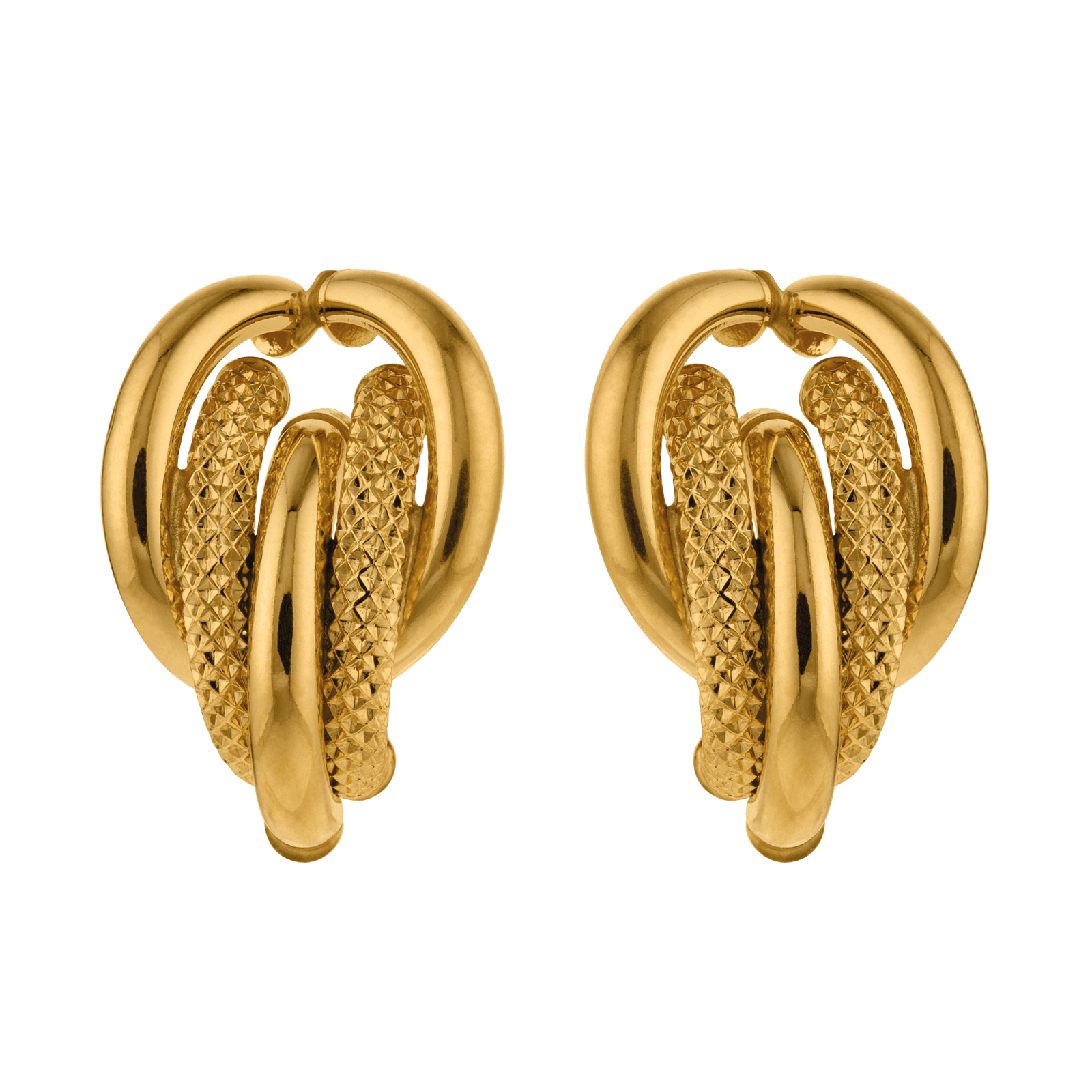 Boucles d'oreilles Banane 5 Fils Lisse et Godronné