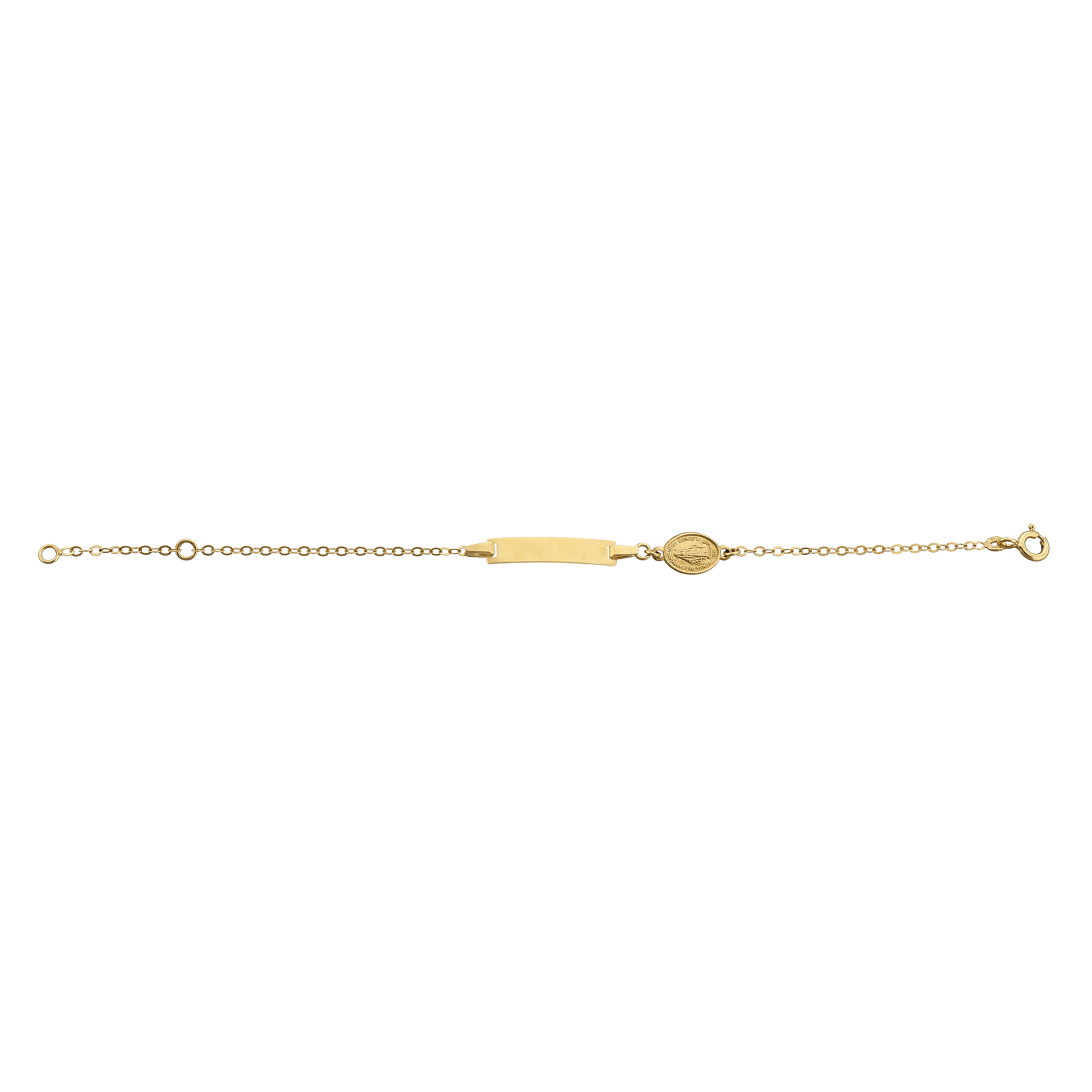 Gourmette Bébé Plaqué rectangle Médaille miraculeuse