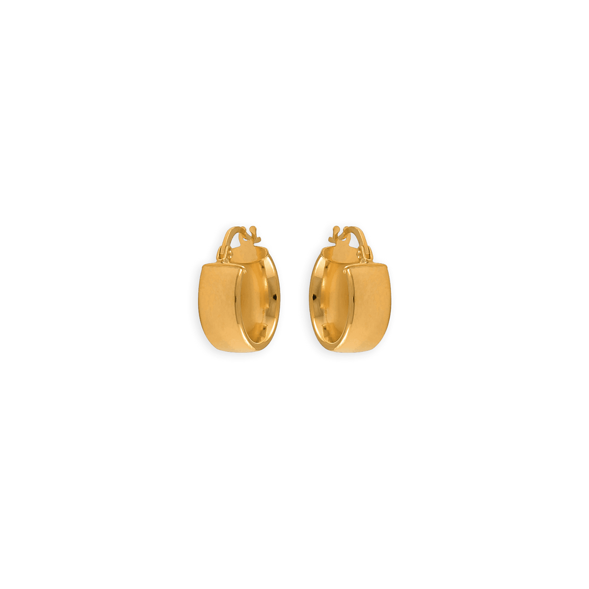 Créoles Or 375 Larges 14.5mm Tube 6mm