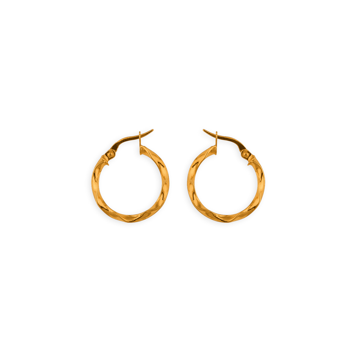 Créoles Or 375 Torsadées 19mm Tube 2mm