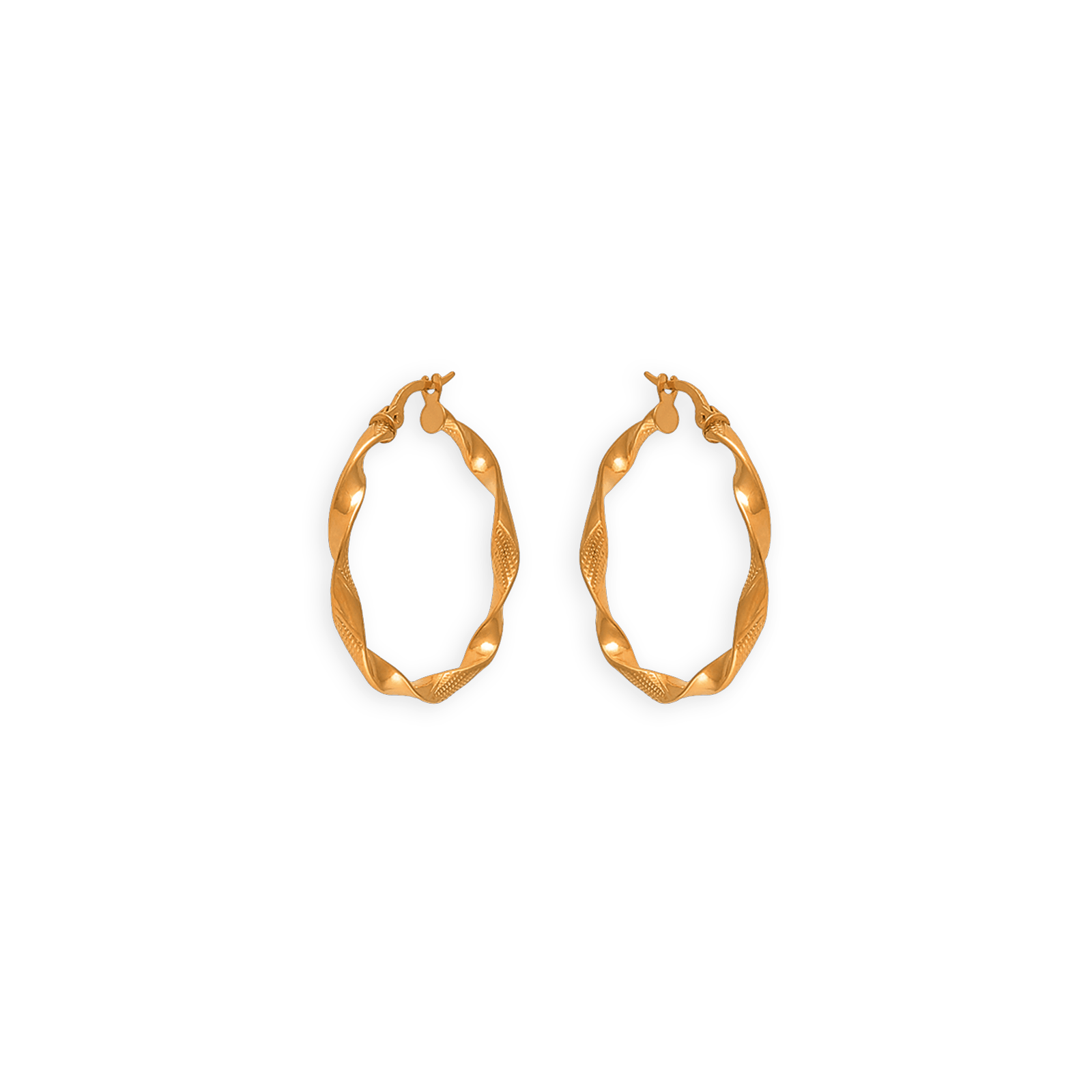 créoles or 9 carats torsadées fantaisie 30mm