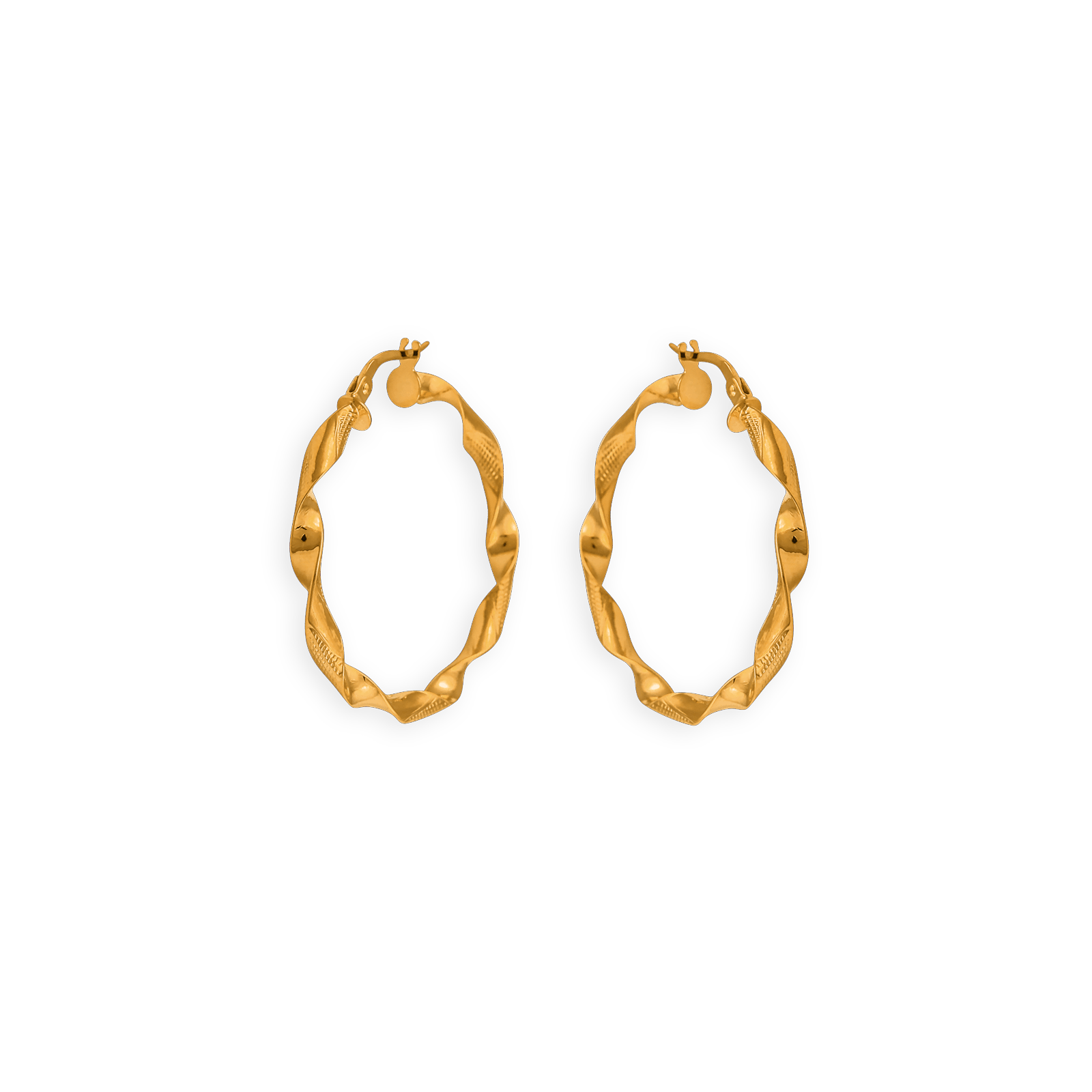 créoles or 9 carats torsadées fantaisie 30mm