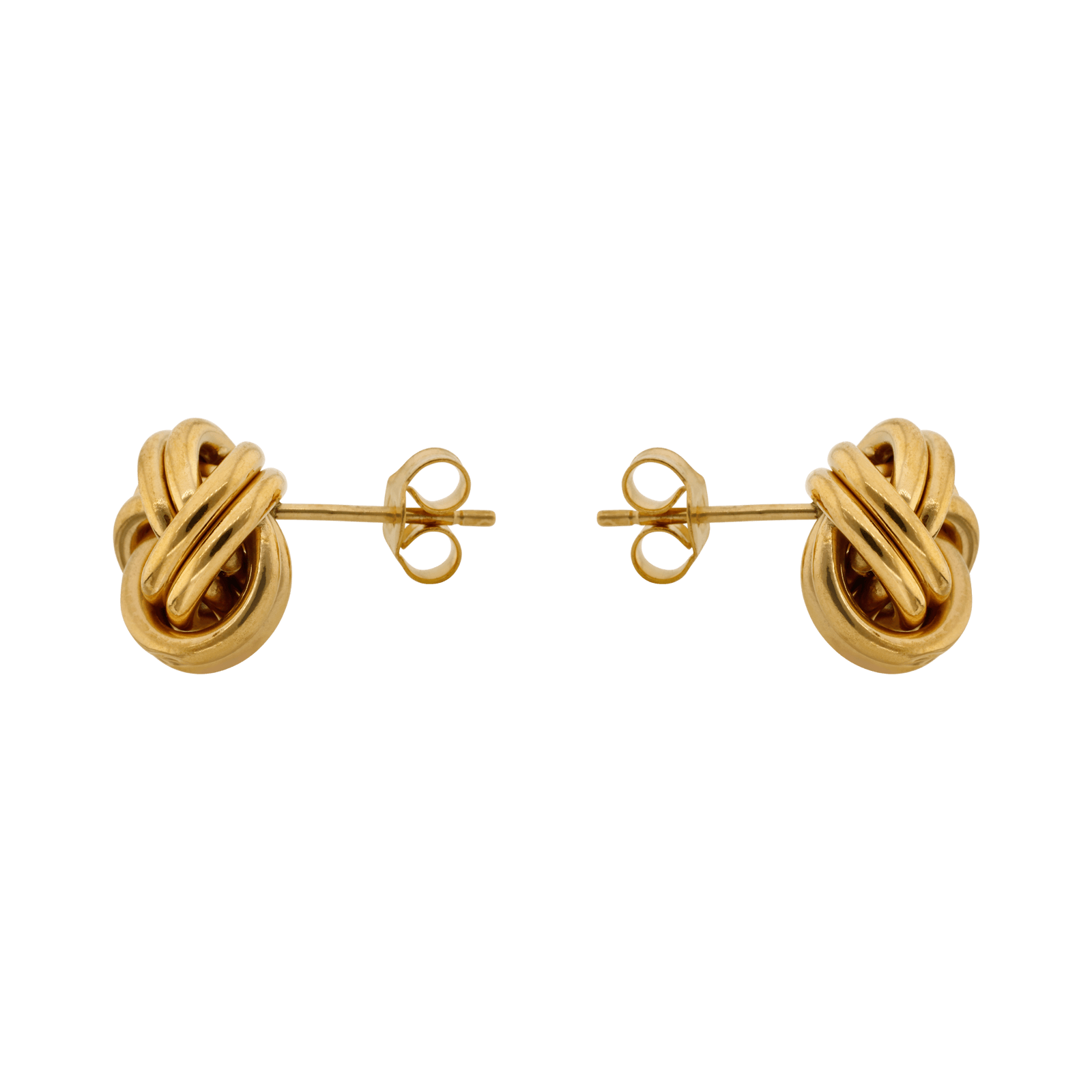 Boucles d'Oreilles Nœud deux fils Lisses 12 millimètres