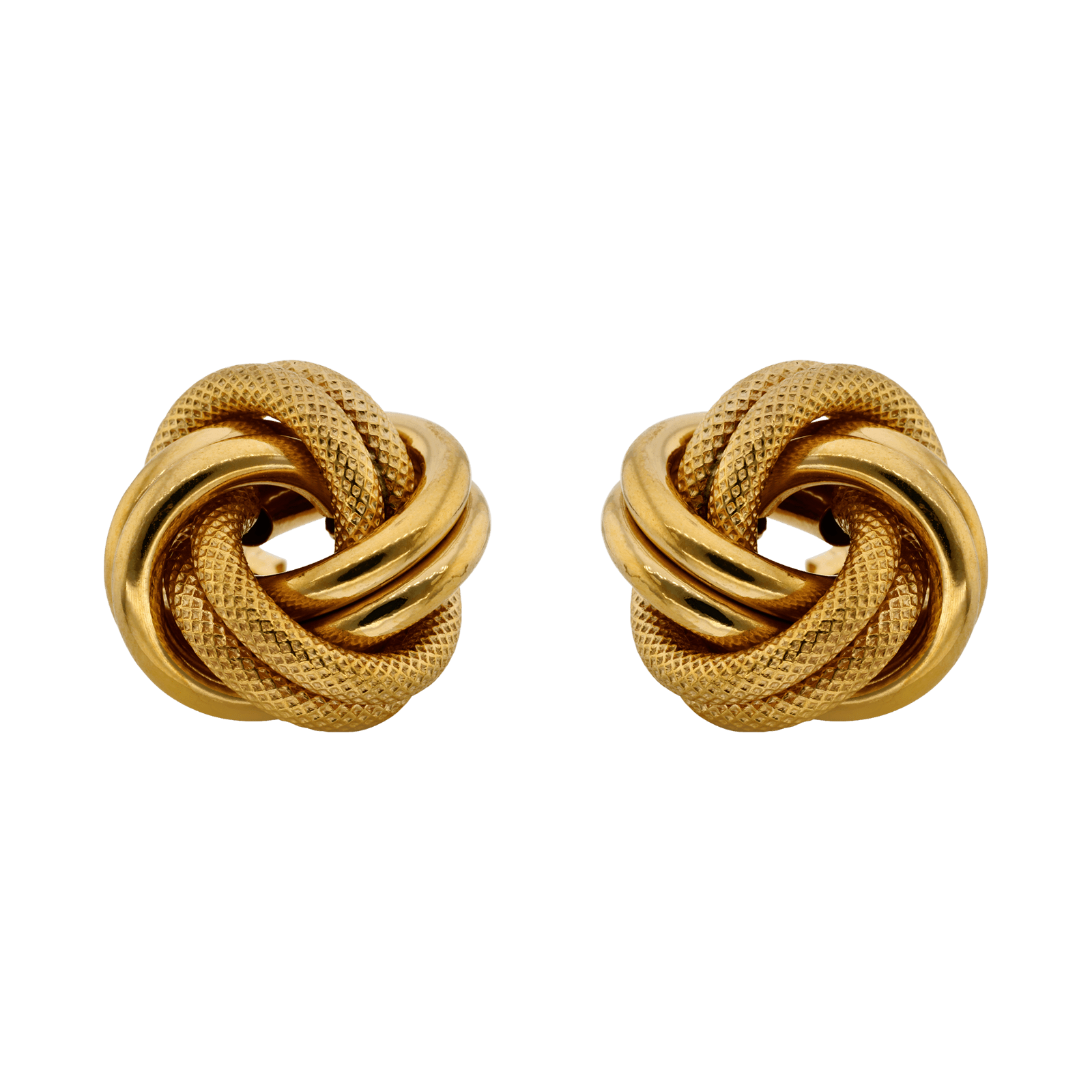 Boucles d'Oreilles Nœud deux fils Lisse et Godronné 19mm