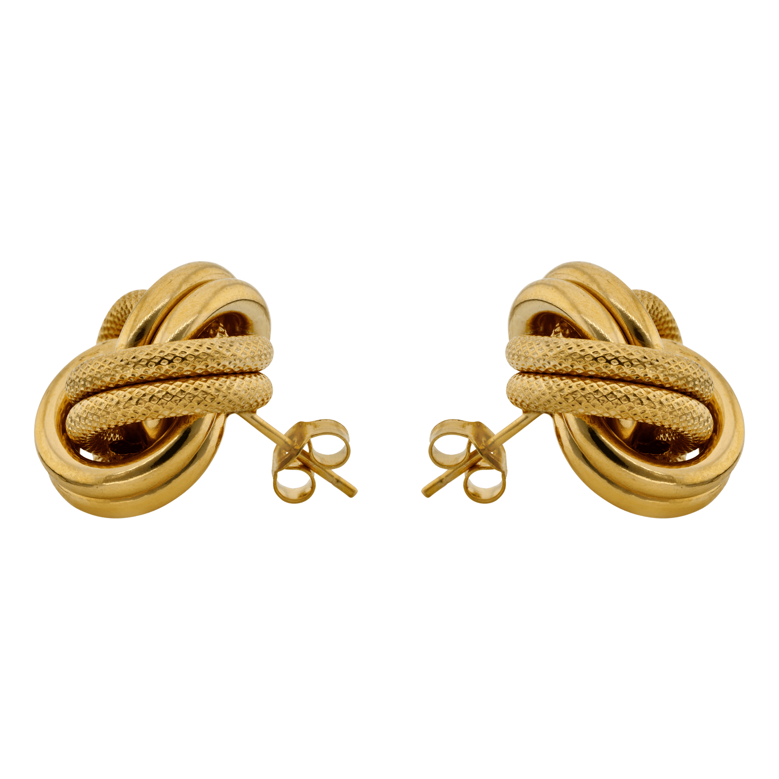 Boucles d'Oreilles Nœud deux fils Lisse et Godronné 19mm
