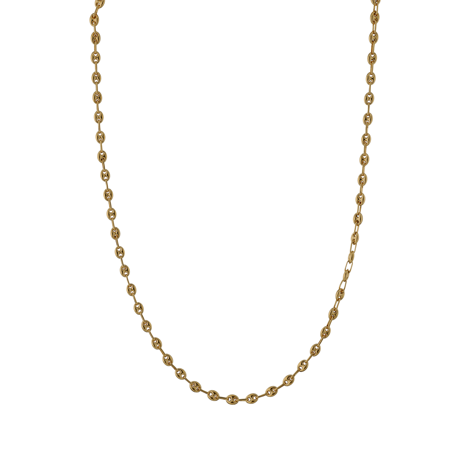 Collier grain de café largeur quatre millimètres 50 centimètres