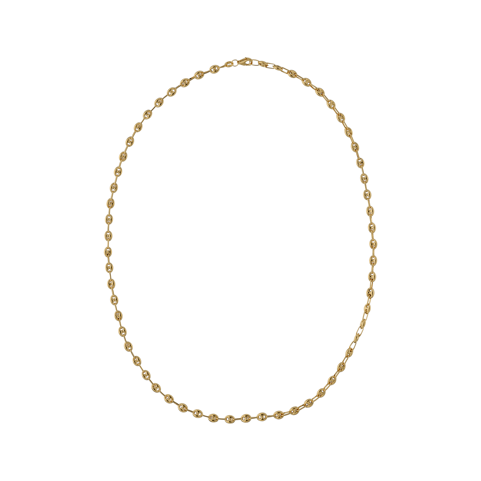 Collier grain de café largeur quatre millimètres 50 centimètres