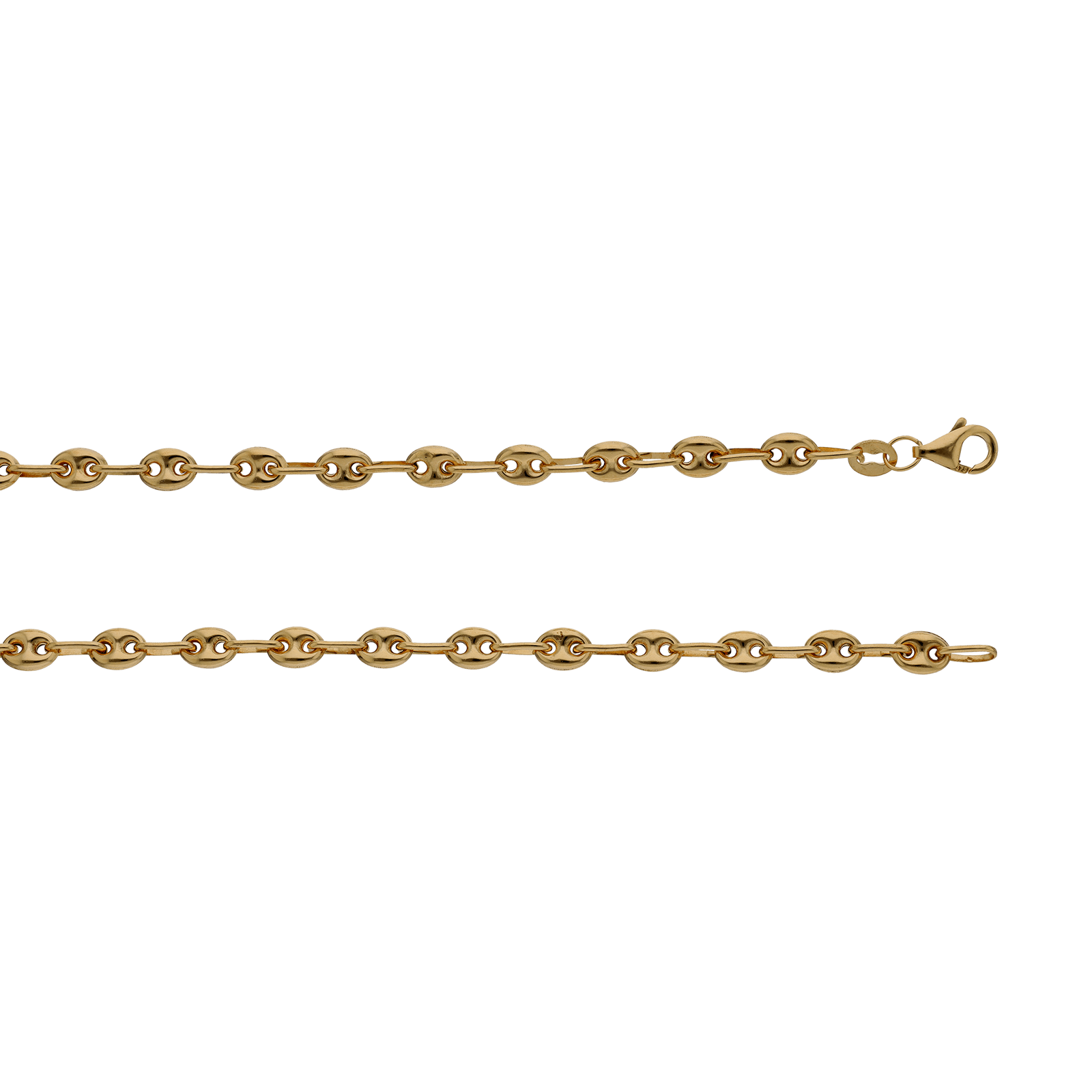 Collier grain de café largeur quatre millimètres 50 centimètres