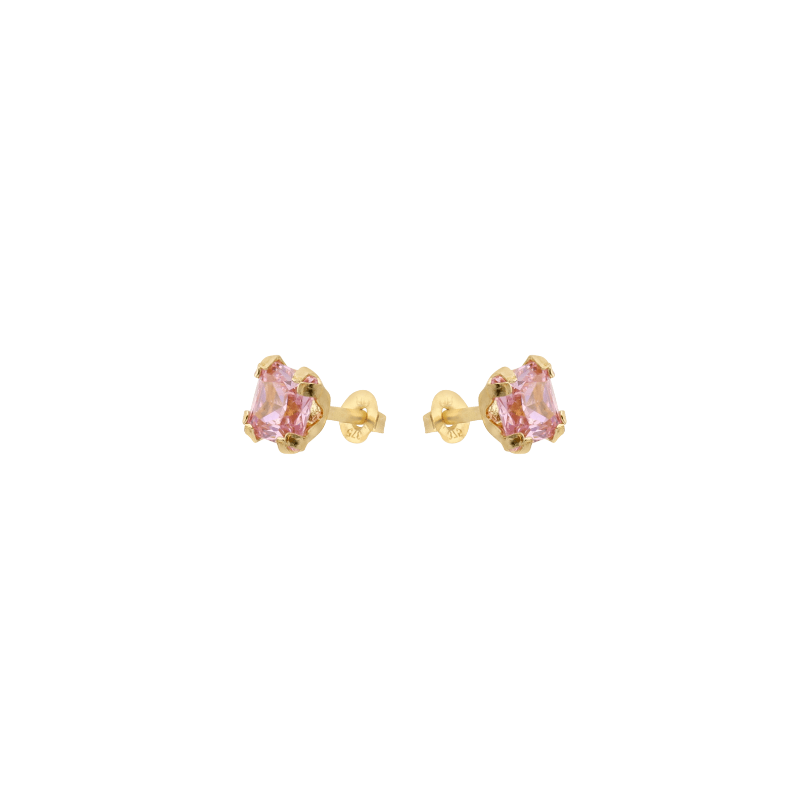 Boucles d'Oreilles Oxyde de Zirconium carrés Rose Enfant