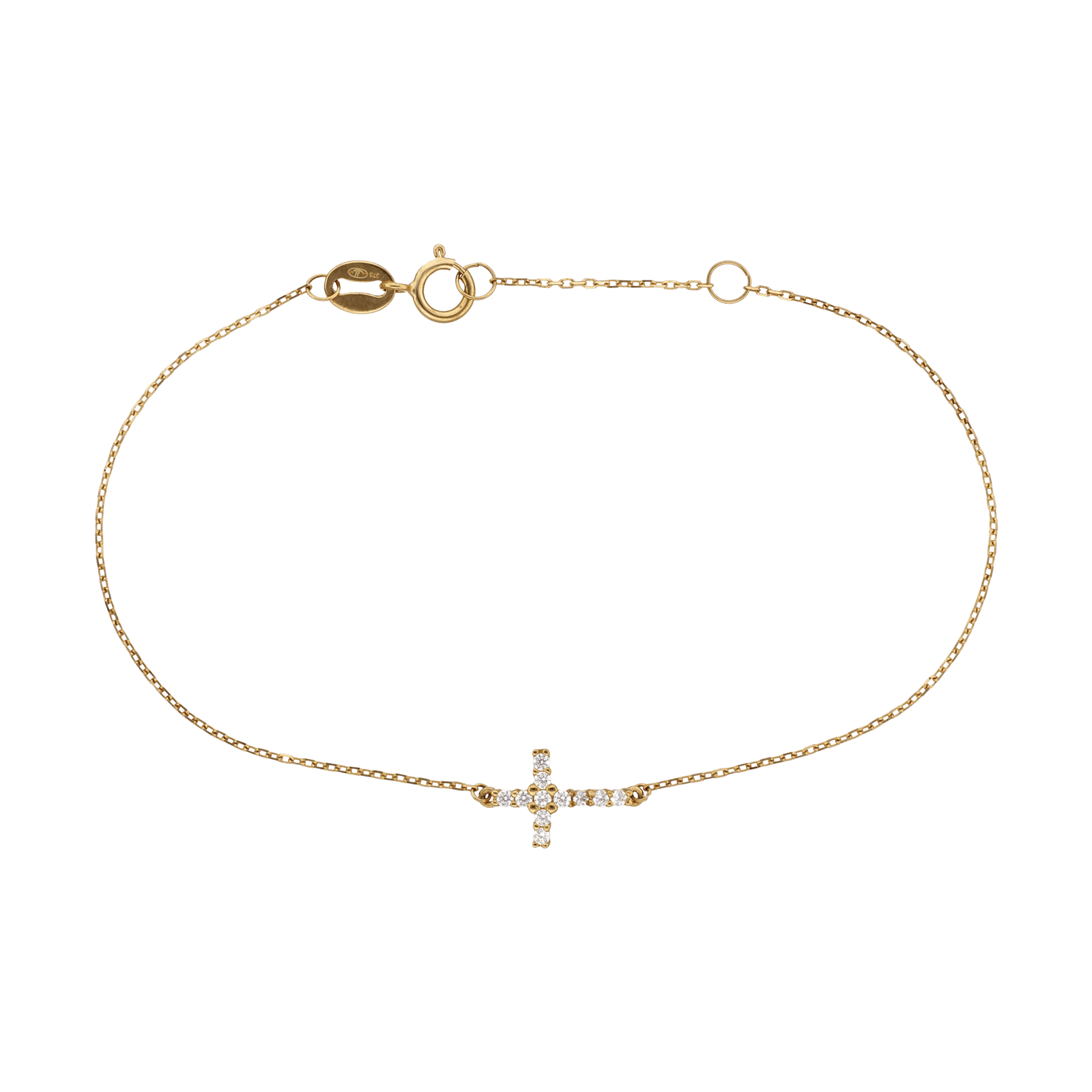 Bracelet Forçat Croix Oxyde de Zirconium 17 plus 2 centimètres